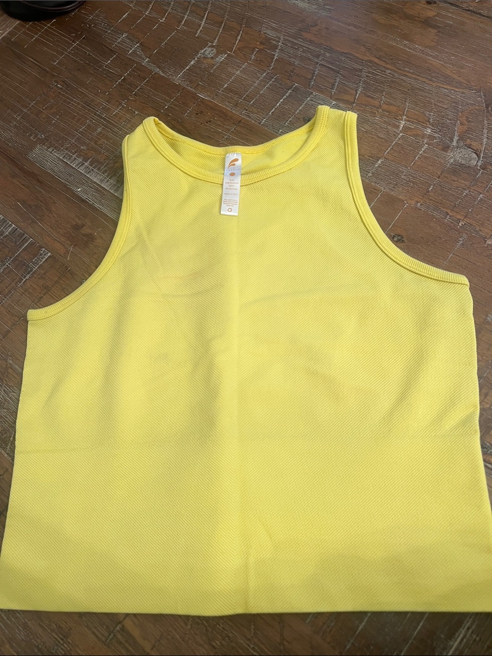 Cropped Racer Tank Top - Yellow